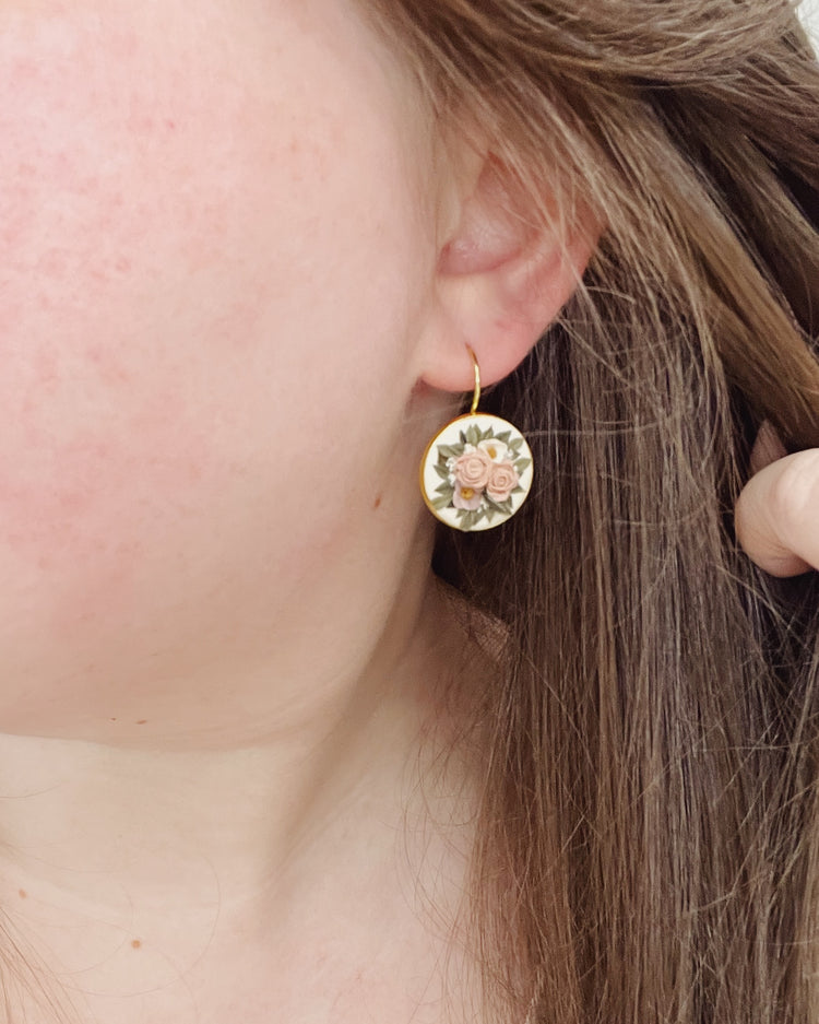 Soft Pink Bouquet Earrings