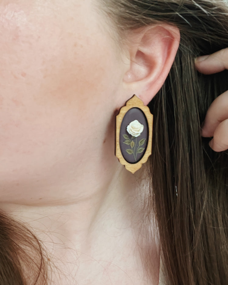 Framed Moroccan Rose Garden Earrings