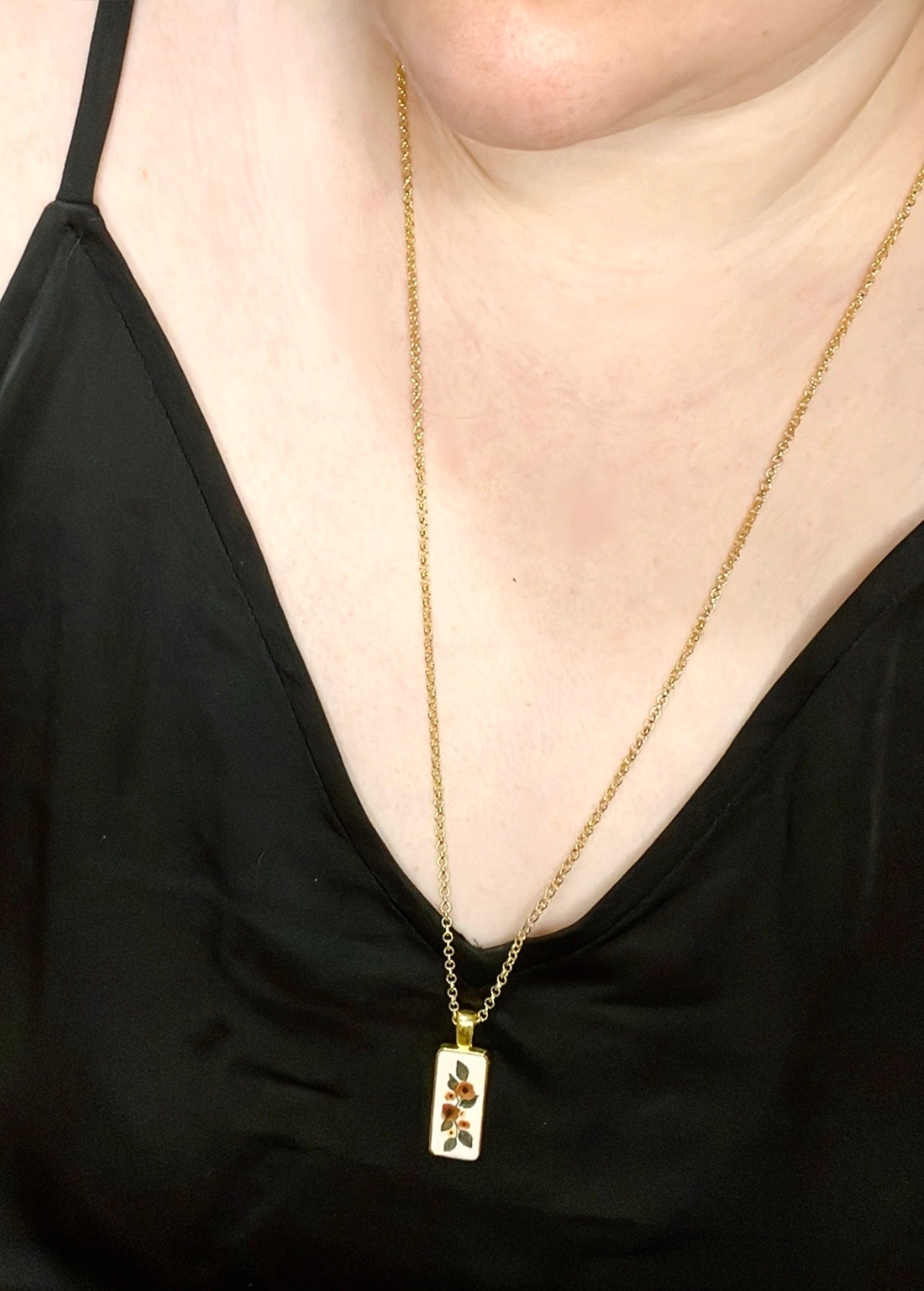 Fall Floral Bar Necklace