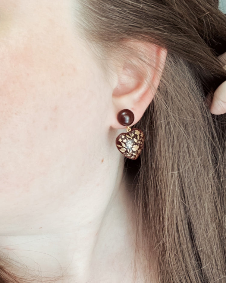 No. 6 | Hand Painted Heart Earrings