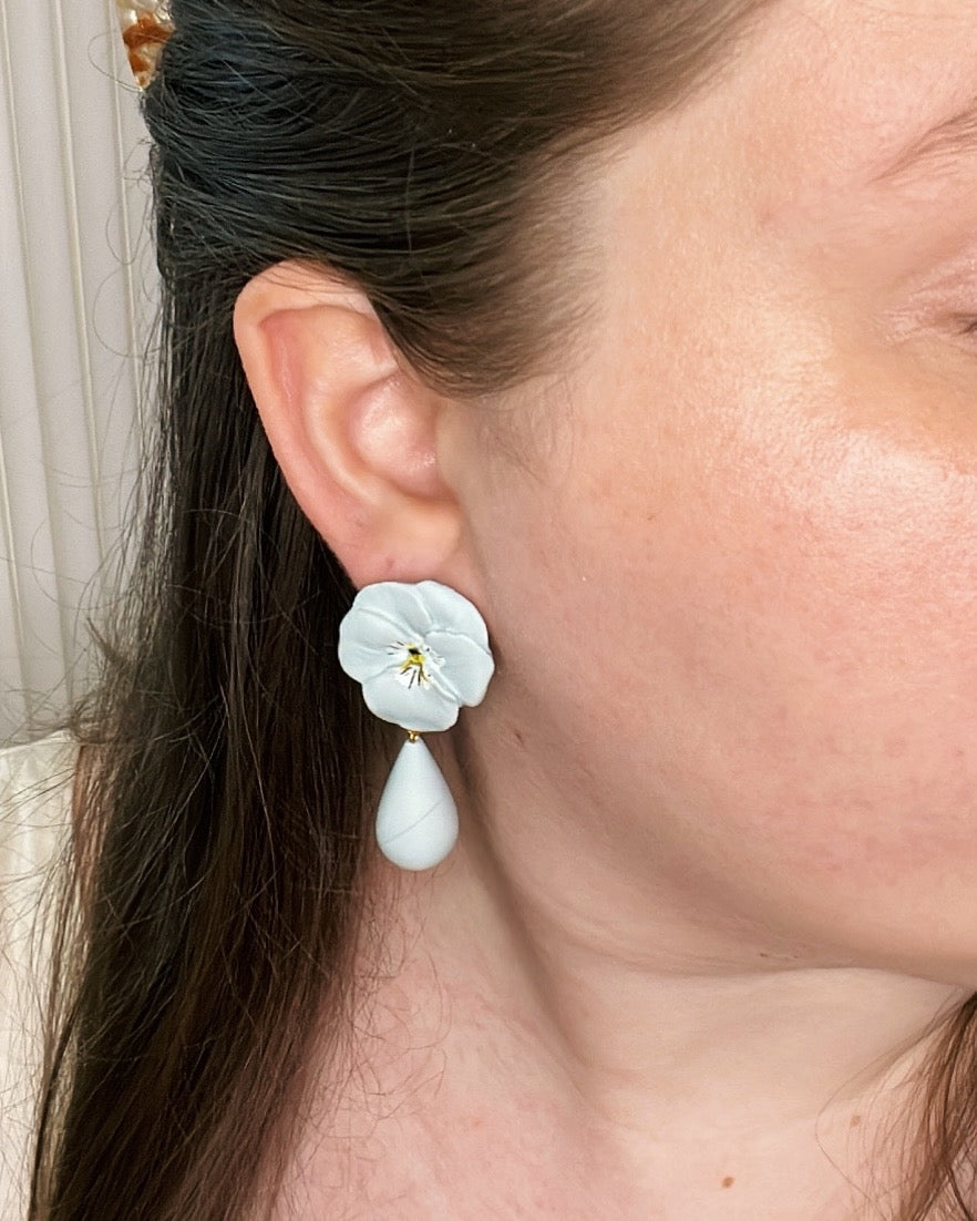 Blue Beaded Violet Earrings | Wild Violet Series