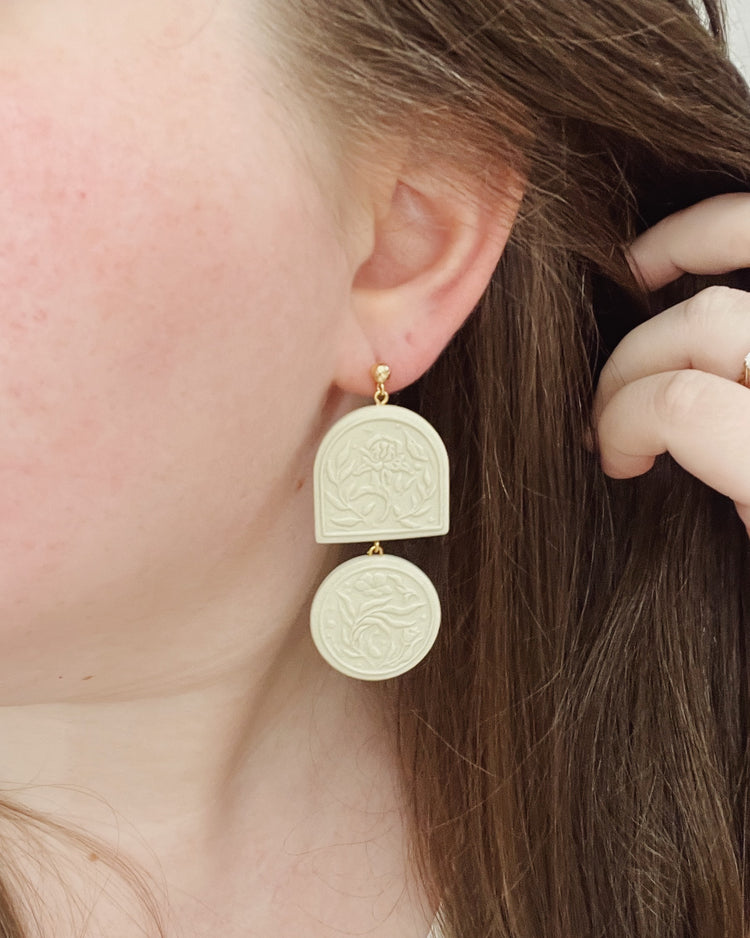 Floral Stamped Earrings