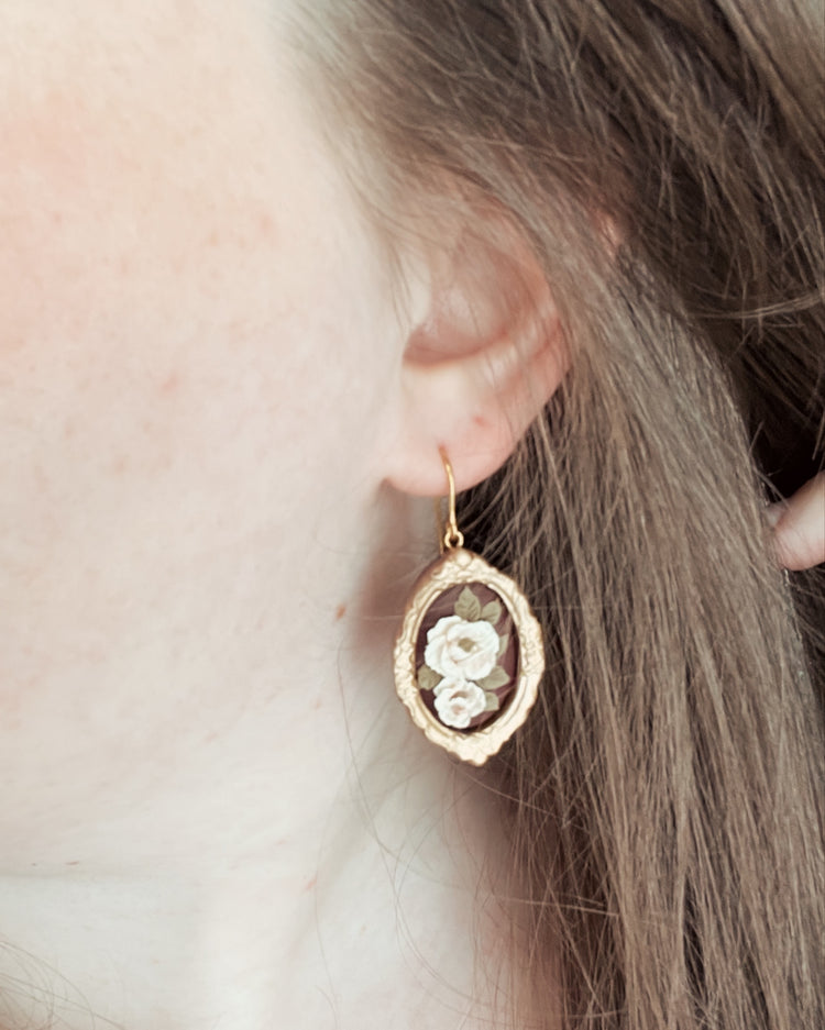 No. 4 | Framed Peony Earrings