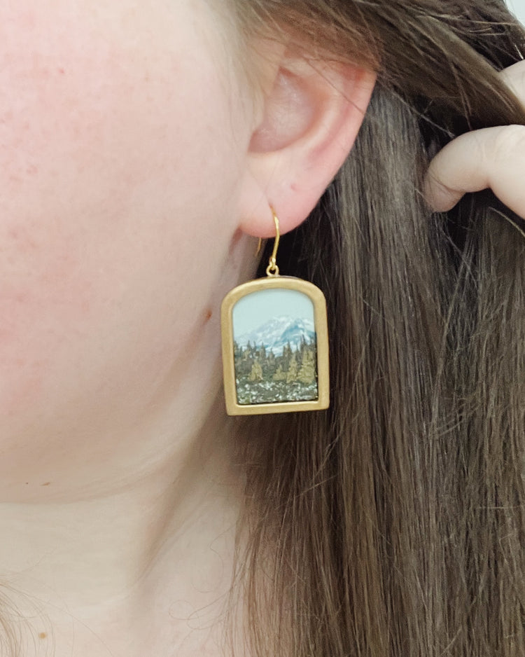 Glacier Mountain Landscape Earrings
