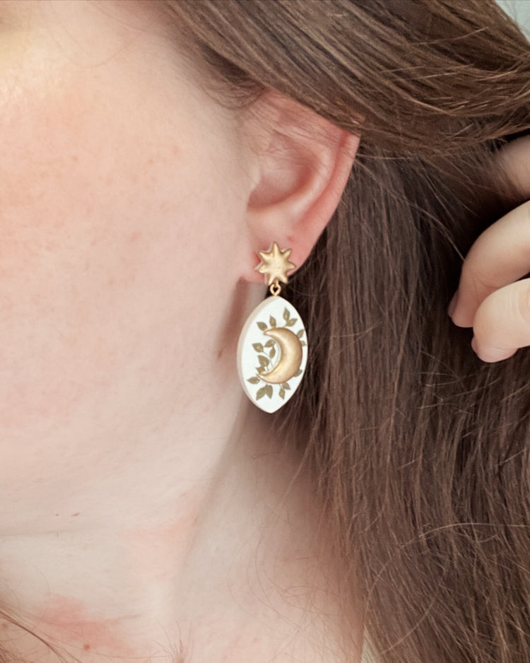 No. 21 | Foliage Moon Earrings