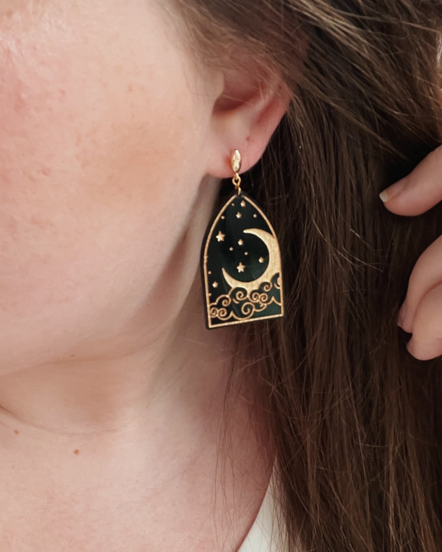 Cloudy Night Sky Earrings
