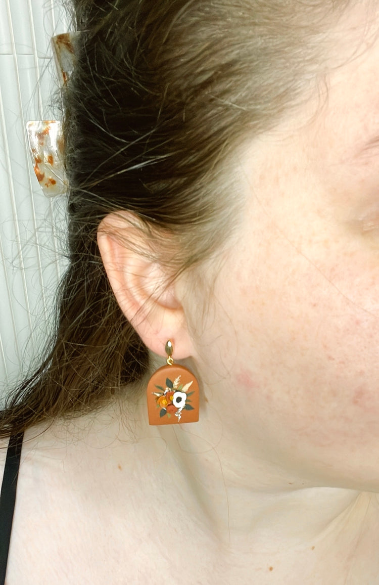 17- Terracotta Classic Bouquet Earrings