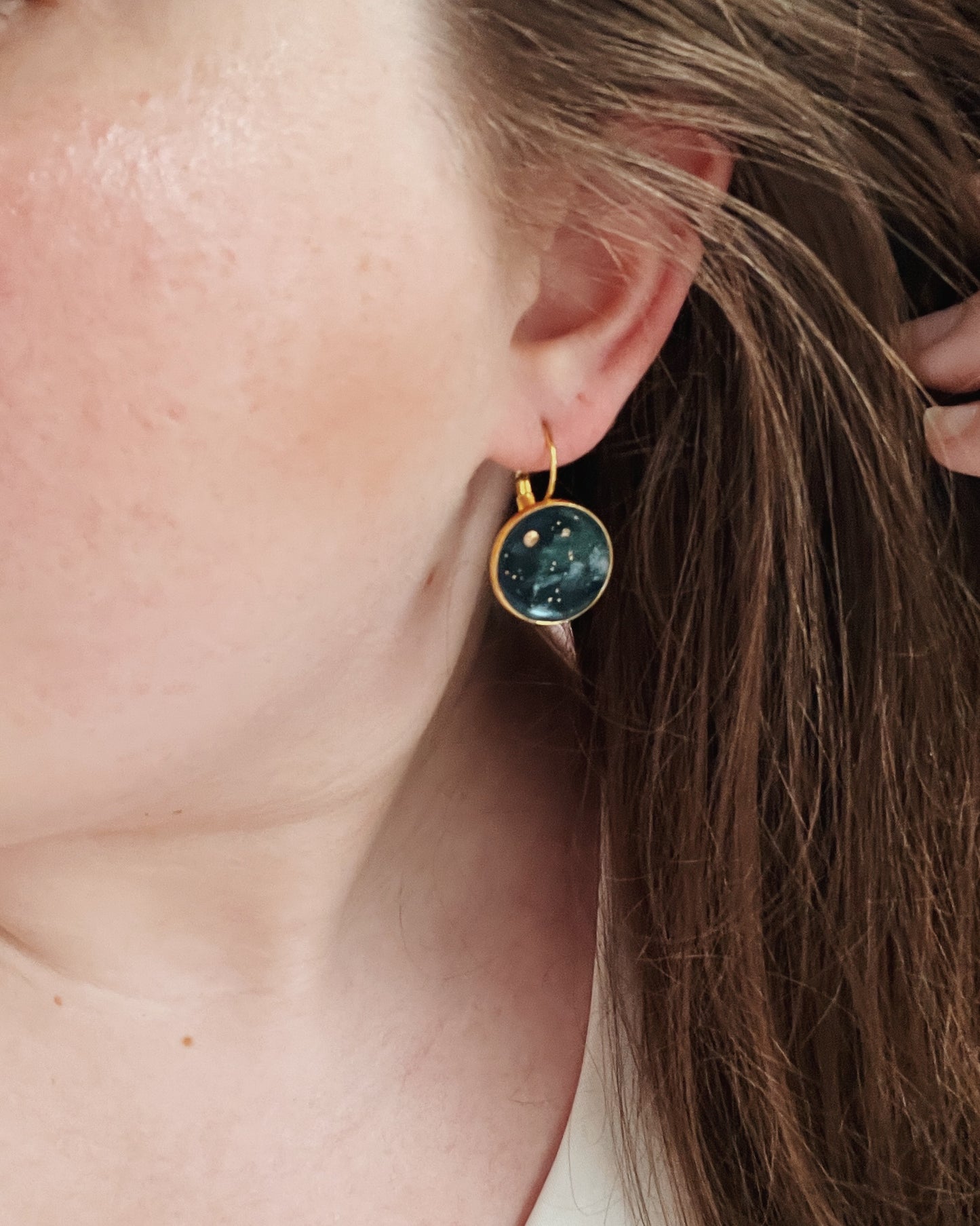 Circle Night Sky Earrings | Gold + Silver