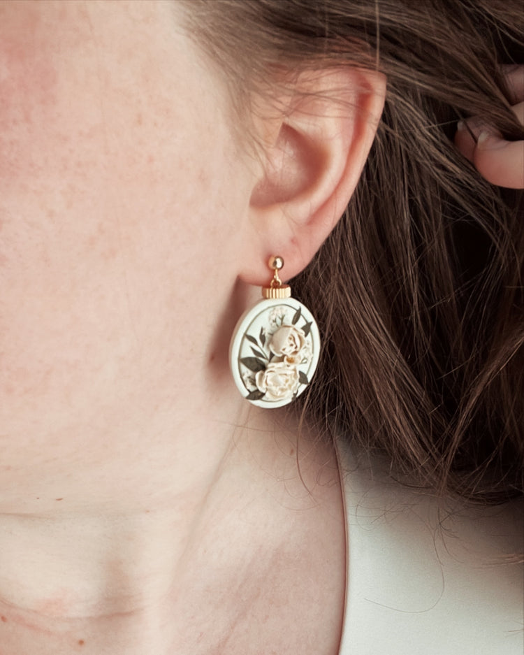 24 | Sage Peony Bouquet Earrings