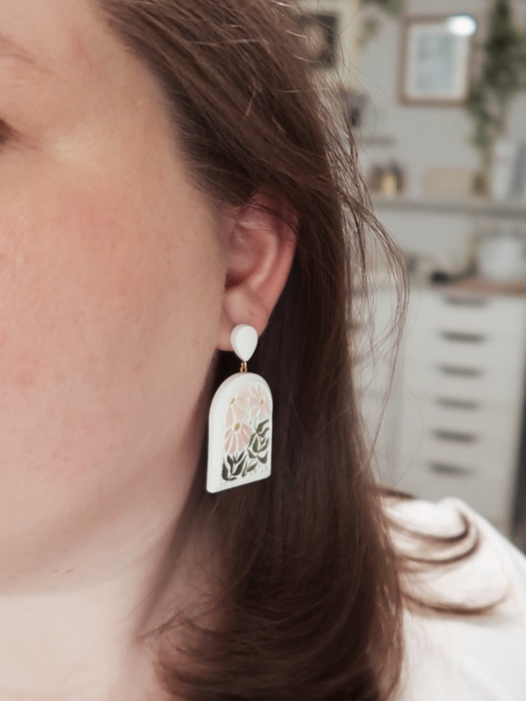 Floral Painted Earrings  | June 2024