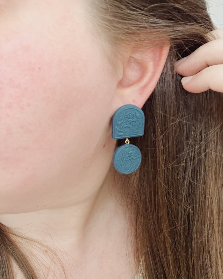 Floral Stamped Mini Earrings