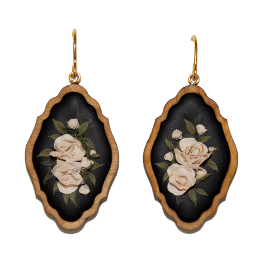 No. 12 | Framed Peony Bouquet Earrings
