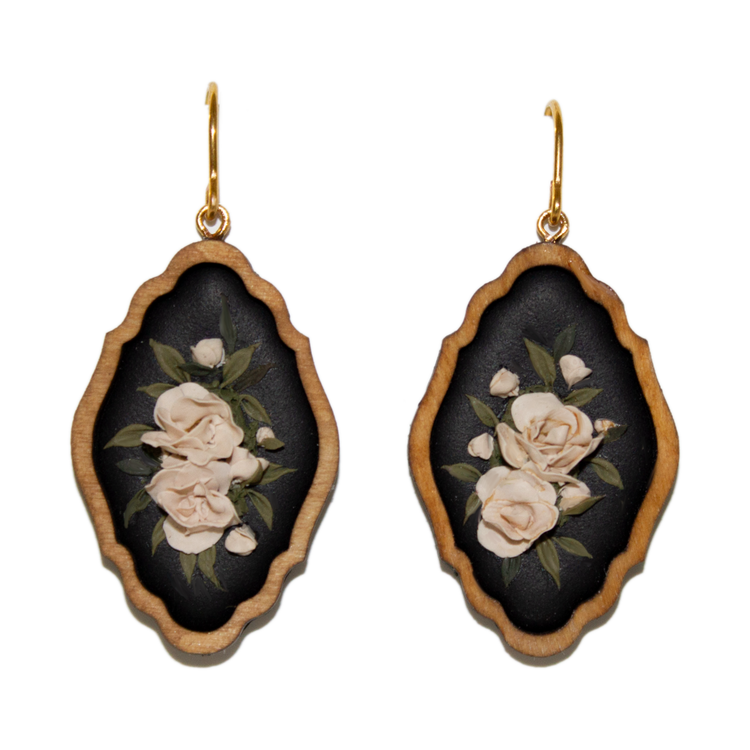No. 12 | Framed Peony Bouquet Earrings