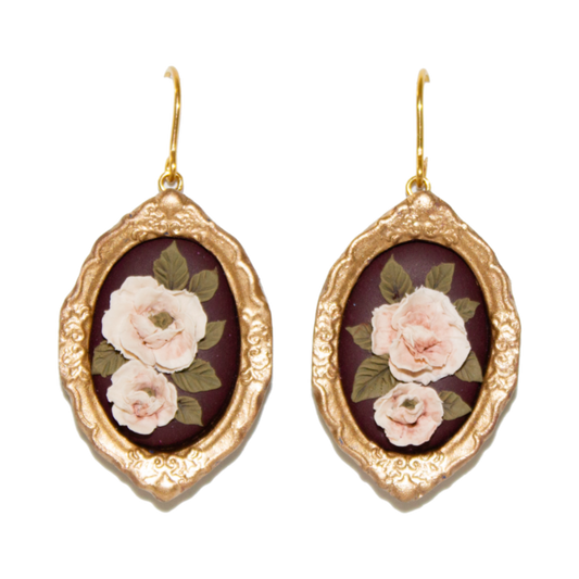 No. 4 | Framed Peony Earrings