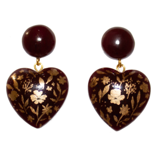 No. 6 | Hand Painted Heart Earrings