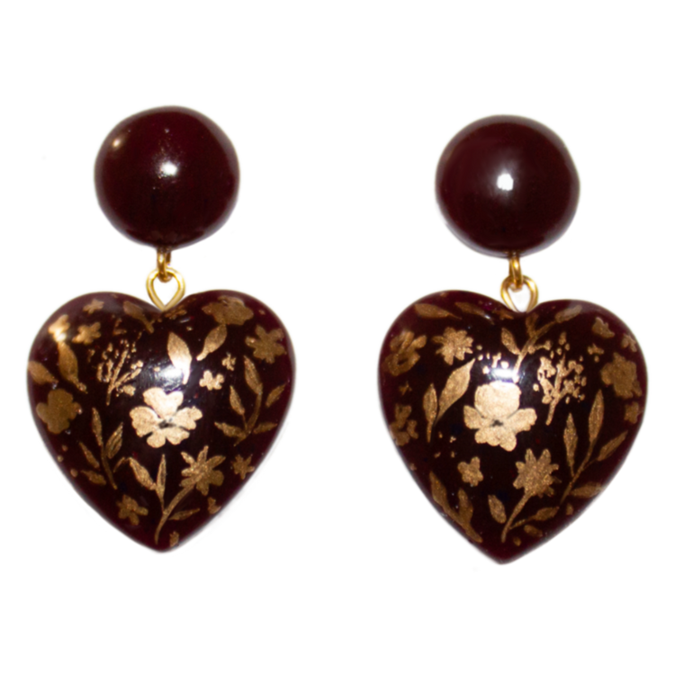 No. 6 | Hand Painted Heart Earrings