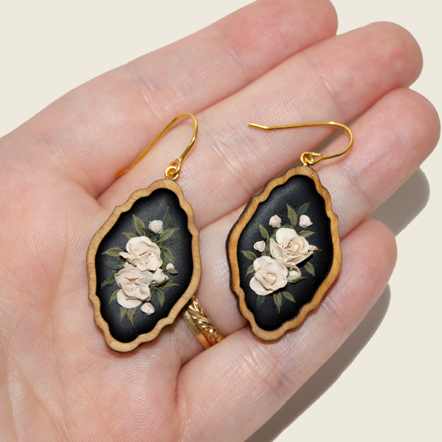 No. 12 | Framed Peony Bouquet Earrings
