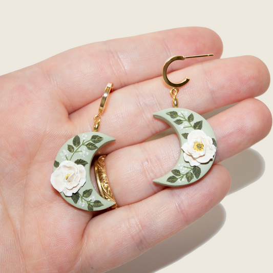 No. 20 | Floral Moon Earrings