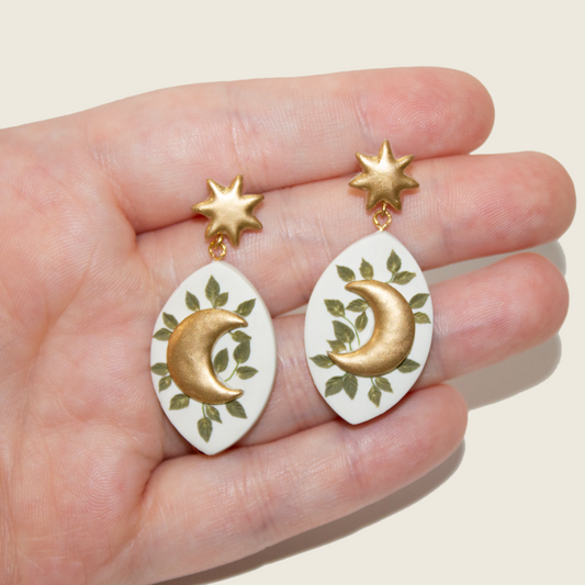 No. 21 | Foliage Moon Earrings