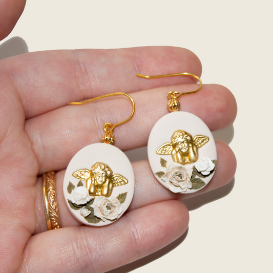 No. 5 | Floral Cherub Earrings