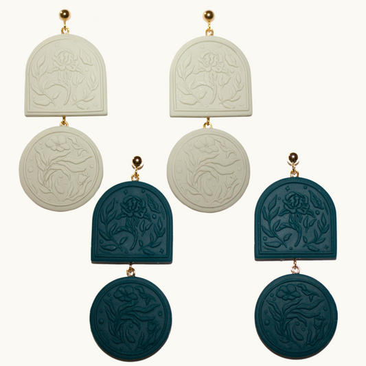 Floral Stamped Earrings