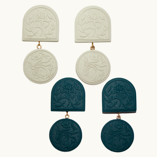 Floral Stamped Mini Earrings