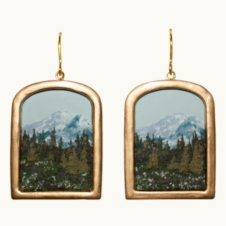 Glacier Mountain Landscape Earrings