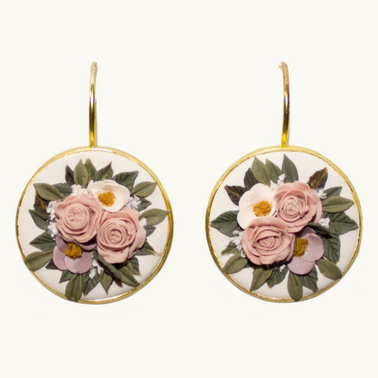 Soft Pink Bouquet Earrings