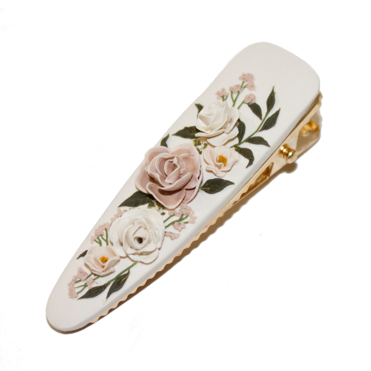 15 | Cream | Peony + Rose Hair Clip