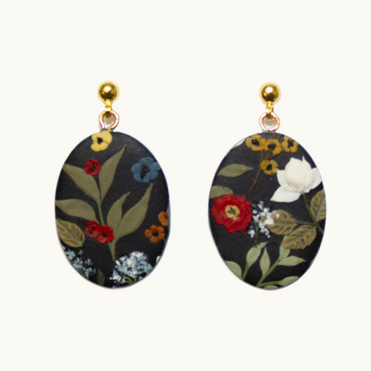 Small Oval Fall Slab Earrings | September 2023