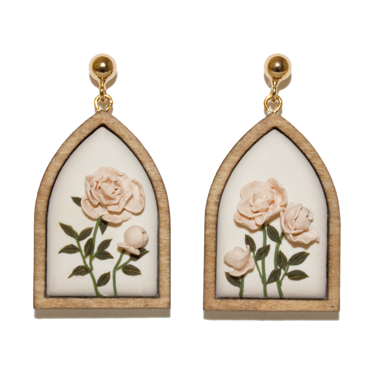 34 | Framed Peony Garden | Short Cathedral Arch