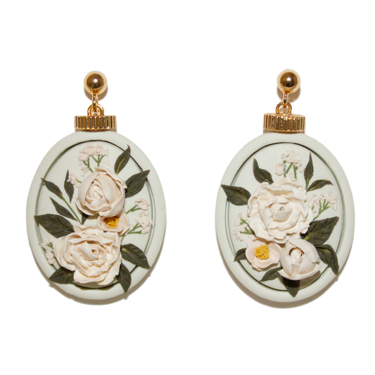 24 | Sage Peony Bouquet Earrings