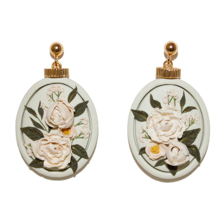 24 | Sage Peony Bouquet Earrings
