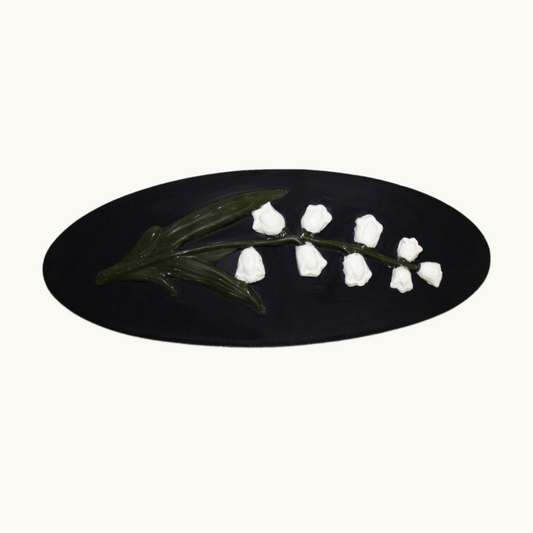 Lily of the Valley Barrette | Black and White Series