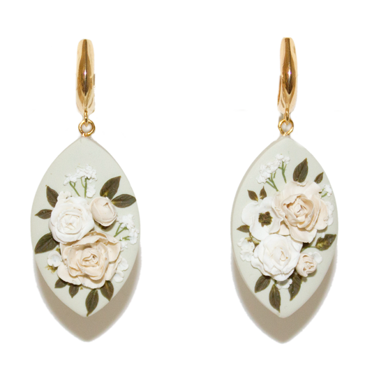 26 | Sage Peony + Rose Bouquet Earrings