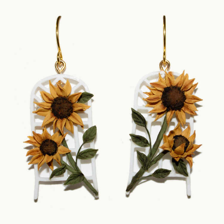 Sunflower Trellis Earrings | July Mini-Drop