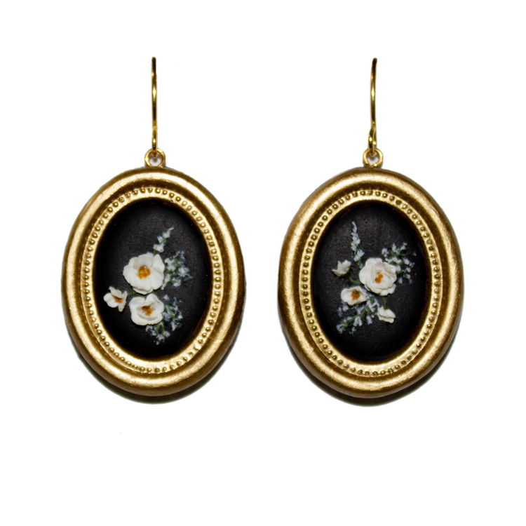 Framed Bouquet | Hand Sculpted Earrings