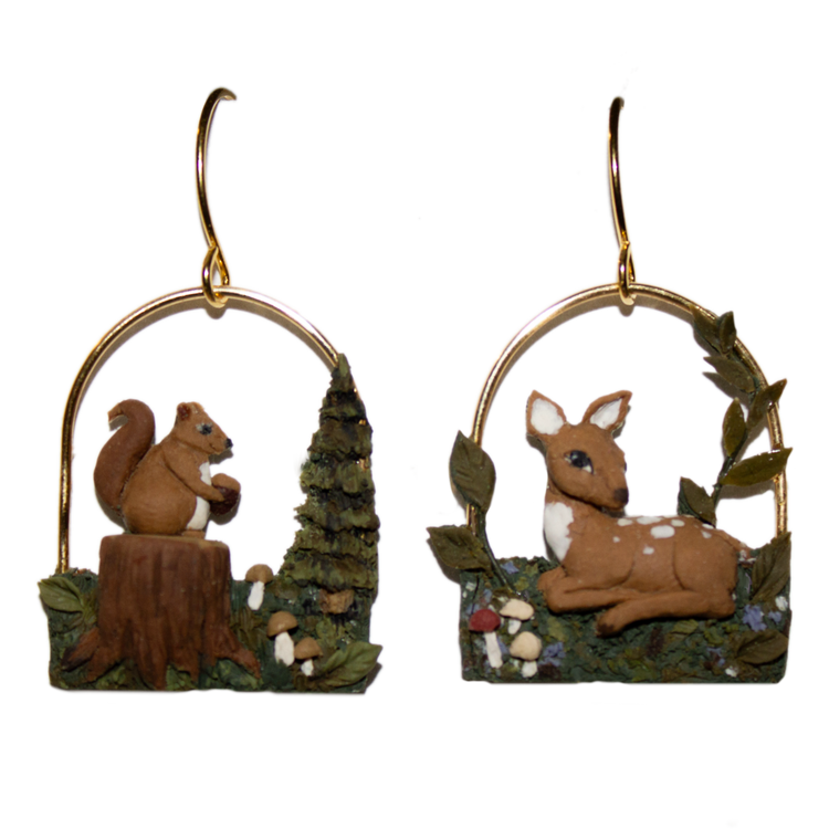 Cozy Forest | Hand Sculpted Earrings