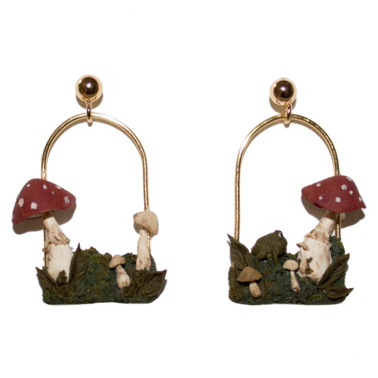 Mushroom Forest | Hand Sculpted Earrings
