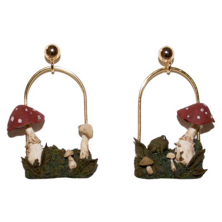 Mushroom Forest | Hand Sculpted Earrings