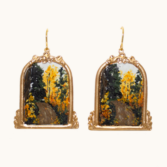 01- October Woods Framed Earrings