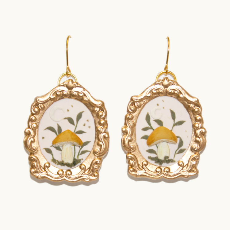Berry Mushroom Framed Earrings