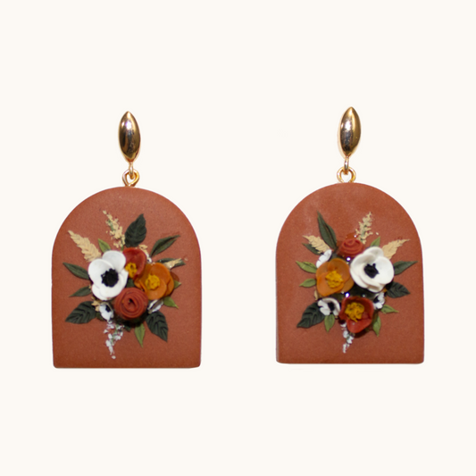 17- Terracotta Classic Bouquet Earrings