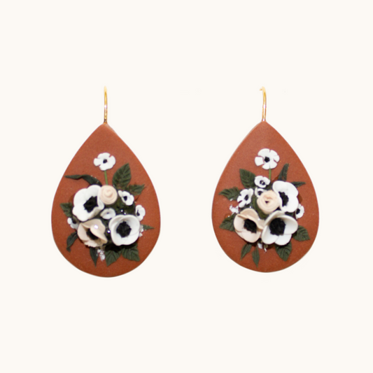 18- Terracotta Teardrop Bouquet Earrings