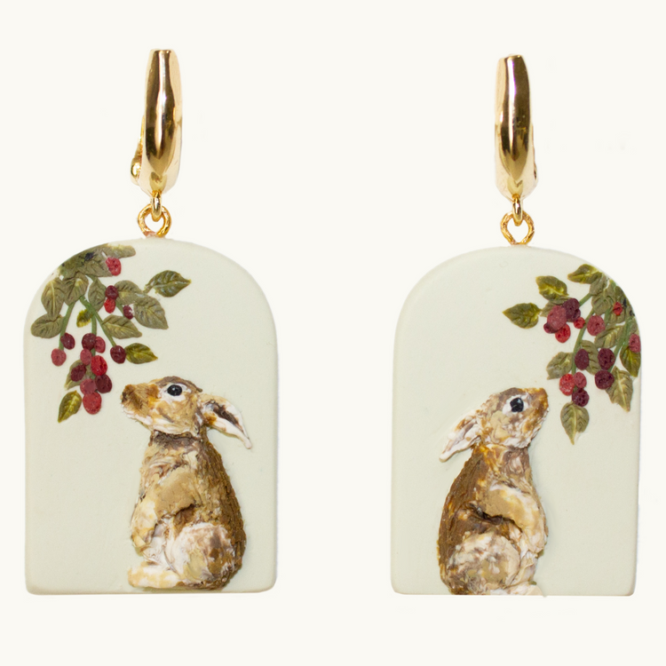 Sculpted Bunny Earrings