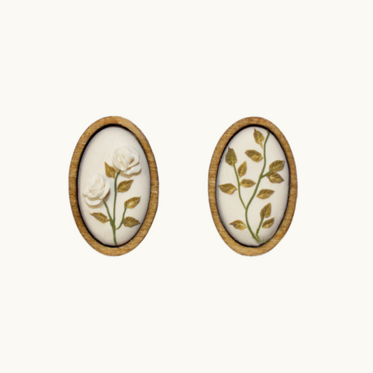 Framed Mini Rose Garden Stud Earrings