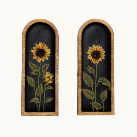 Framed Sunflower Earrings