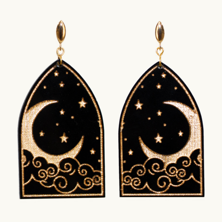 Cloudy Night Sky Earrings