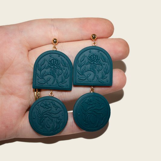 Floral Stamped Earrings