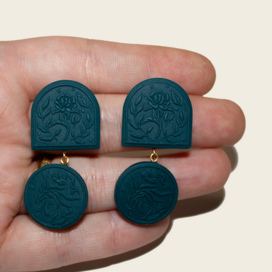 Floral Stamped Mini Earrings